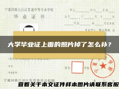 大学毕业证上面的照片掉了怎么补？