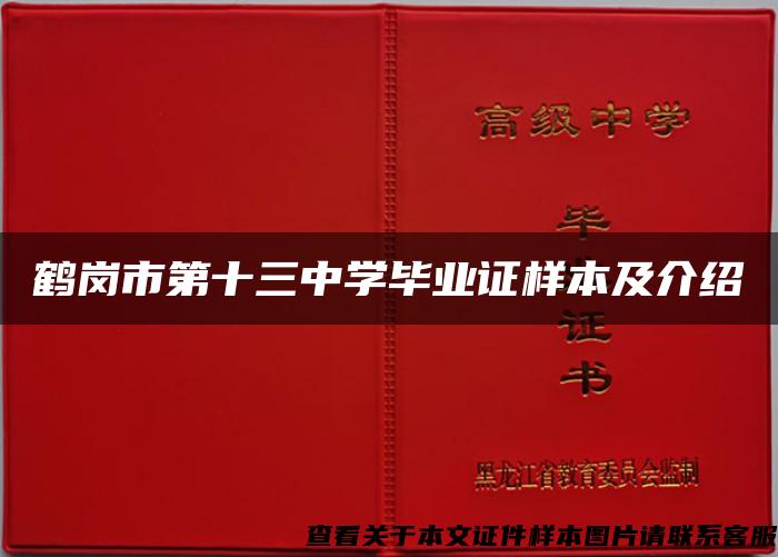 鹤岗市第十三中学毕业证样本及介绍