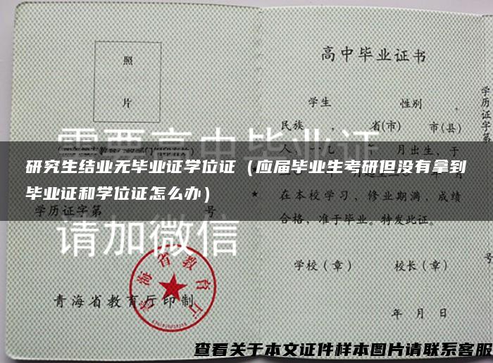 研究生结业无毕业证学位证（应届毕业生考研但没有拿到毕业证和学位证怎么办）