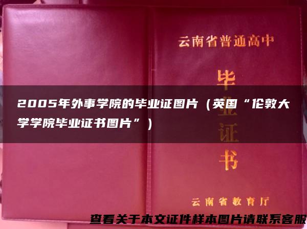 2005年外事学院的毕业证图片（英国“伦敦大学学院毕业证书图片”）