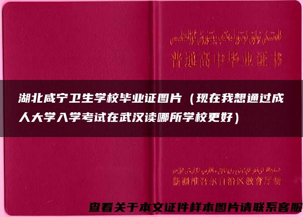 湖北咸宁卫生学校毕业证图片（现在我想通过成人大学入学考试在武汉读哪所学校更好）