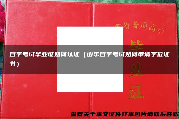 自学考试毕业证如何认证（山东自学考试如何申请学位证书）