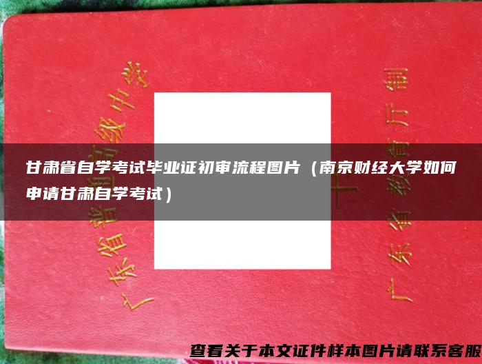 甘肃省自学考试毕业证初审流程图片（南京财经大学如何申请甘肃自学考试）