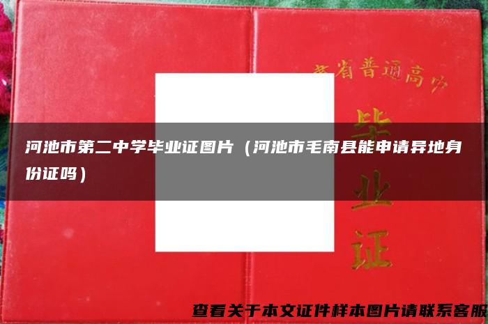 河池市第二中学毕业证图片（河池市毛南县能申请异地身份证吗）