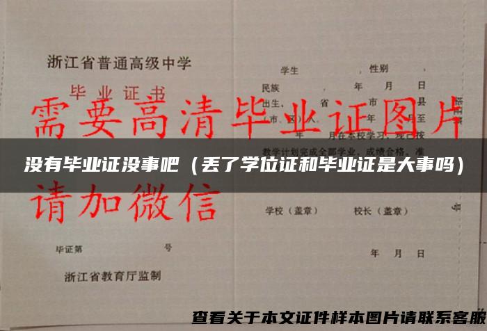 没有毕业证没事吧（丢了学位证和毕业证是大事吗）