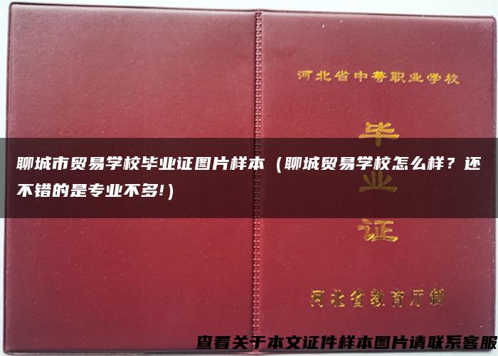 聊城市贸易学校毕业证图片样本（聊城贸易学校怎么样？还不错的是专业不多!）