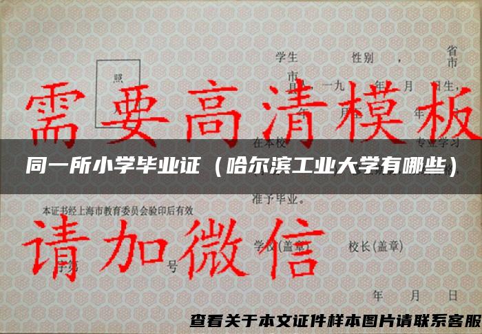 同一所小学毕业证（哈尔滨工业大学有哪些）