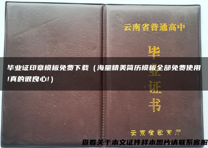 毕业证印章模板免费下载（海量精美简历模板全部免费使用!真的很良心!）