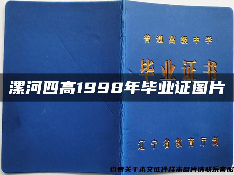 漯河四高1998年毕业证图片