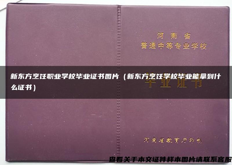 新东方烹饪职业学校毕业证书图片（新东方烹饪学校毕业能拿到什么证书）