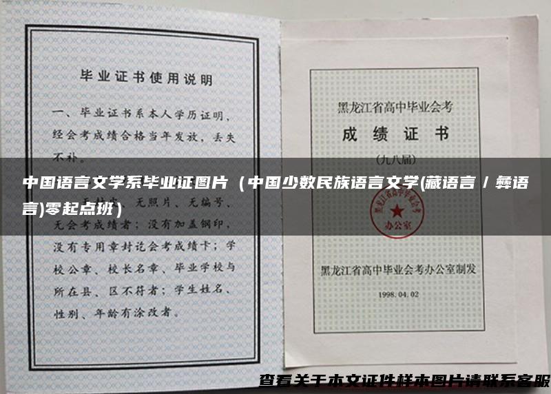 中国语言文学系毕业证图片（中国少数民族语言文学(藏语言／彝语言)零起点班）