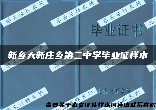 新乡大新庄乡第二中学毕业证样本