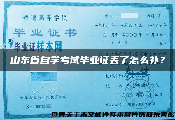 山东省自学考试毕业证丢了怎么补？