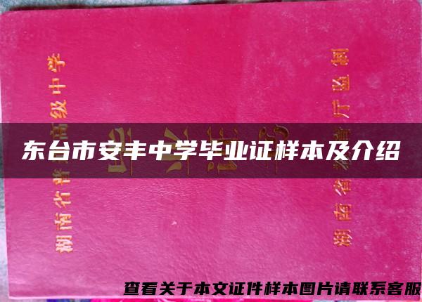 东台市安丰中学毕业证样本及介绍