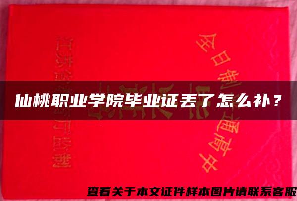 仙桃职业学院毕业证丢了怎么补？