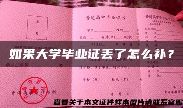 如果大学毕业证丢了怎么补？