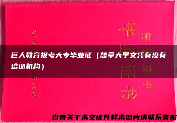 巨人教育报考大专毕业证（想拿大学文凭有没有培训机构）