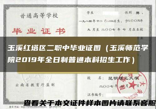 玉溪红塔区二职中毕业证图（玉溪师范学院2019年全日制普通本科招生工作）