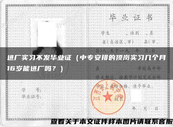 进厂实习不发毕业证（中专安排的顶岗实习几个月16岁能进厂吗？）