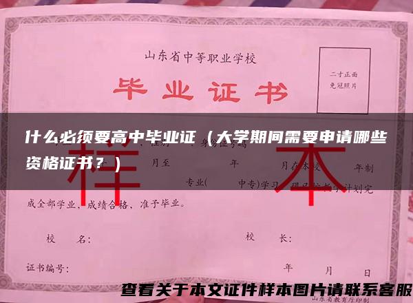 什么必须要高中毕业证（大学期间需要申请哪些资格证书？）