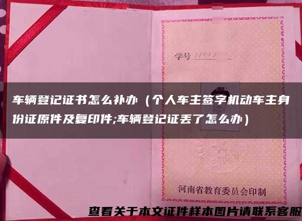 车辆登记证书怎么补办（个人车主签字机动车主身份证原件及复印件;车辆登记证丢了怎么办）