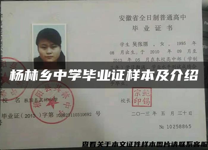 杨林乡中学毕业证样本及介绍