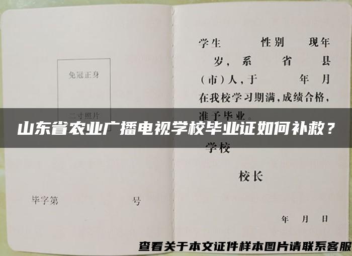 山东省农业广播电视学校毕业证如何补救？