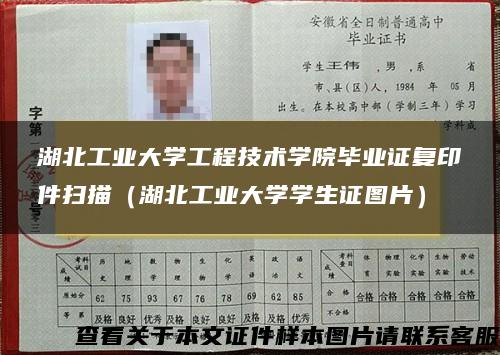 湖北工业大学工程技术学院毕业证复印件扫描（湖北工业大学学生证图片）