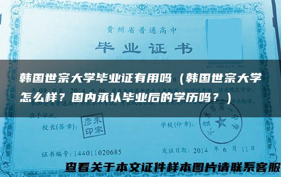 韩国世宗大学毕业证有用吗（韩国世宗大学怎么样？国内承认毕业后的学历吗？）