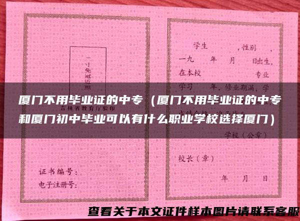 厦门不用毕业证的中专（厦门不用毕业证的中专和厦门初中毕业可以有什么职业学校选择厦门）