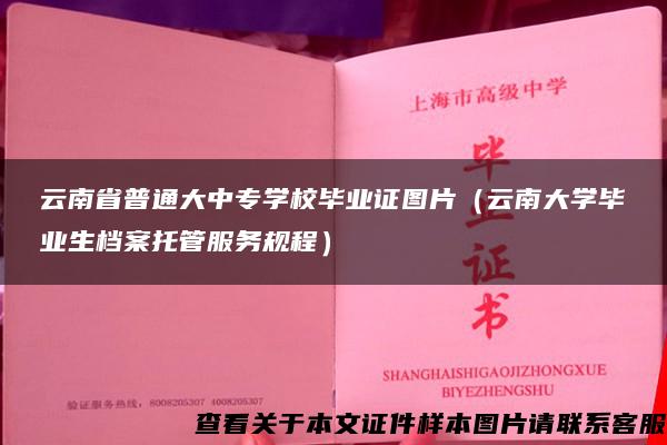 云南省普通大中专学校毕业证图片（云南大学毕业生档案托管服务规程）