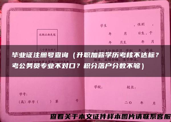 毕业证注册号查询（升职加薪学历考核不达标？考公务员专业不对口？积分落户分数不够）