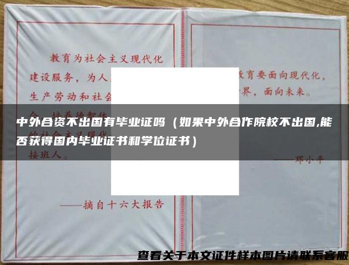 中外合资不出国有毕业证吗（如果中外合作院校不出国,能否获得国内毕业证书和学位证书）