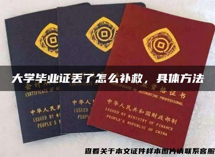 大学毕业证丢了怎么补救，具体方法