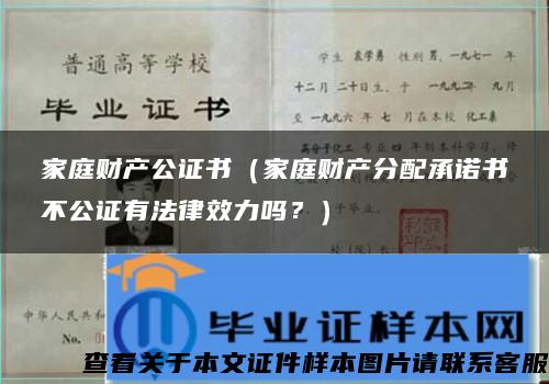 家庭财产公证书（家庭财产分配承诺书不公证有法律效力吗？）