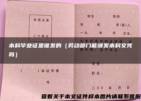 本科毕业证是谁发的（劳动部门能颁发本科文凭吗）