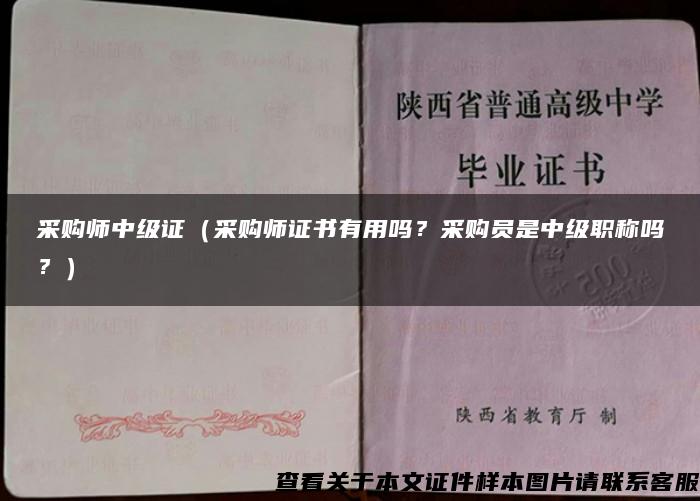 采购师中级证（采购师证书有用吗？采购员是中级职称吗？）