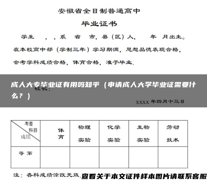 成人大专毕业证有用吗知乎（申请成人大学毕业证需要什么？）