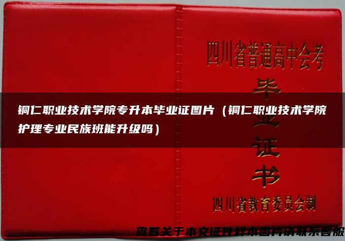 铜仁职业技术学院专升本毕业证图片（铜仁职业技术学院护理专业民族班能升级吗）