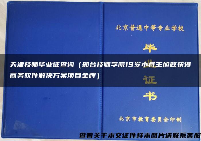 天津技师毕业证查询（邢台技师学院19岁小将王旭政获得商务软件解决方案项目金牌）