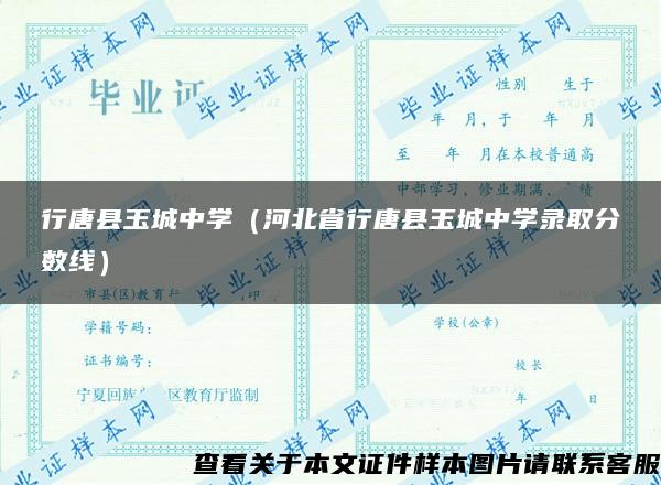 行唐县玉城中学（河北省行唐县玉城中学录取分数线）