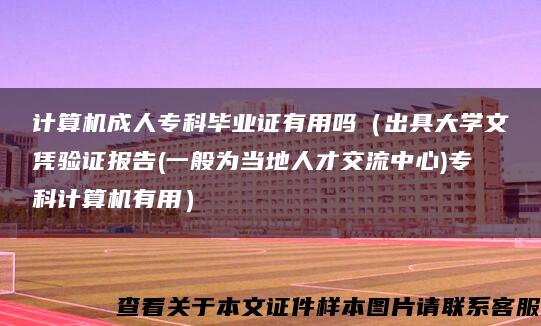 计算机成人专科毕业证有用吗（出具大学文凭验证报告(一般为当地人才交流中心)专科计算机有用）