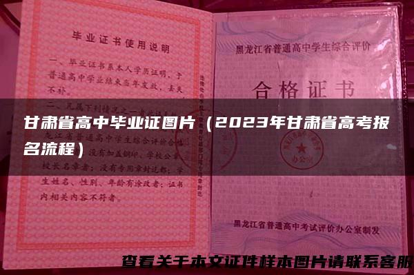 甘肃省高中毕业证图片（2023年甘肃省高考报名流程）