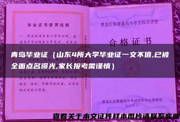 青岛毕业证（山东4所大学毕业证一文不值,已被全面点名曝光,家长报考需谨慎）