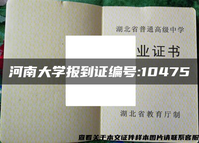 河南大学报到证编号:10475