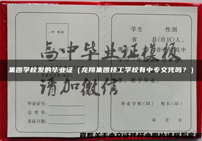 集团学校发的毕业证（龙翔集团技工学校有中专文凭吗？）