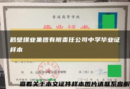 鹤壁煤业集团有限责任公司中学毕业证样本