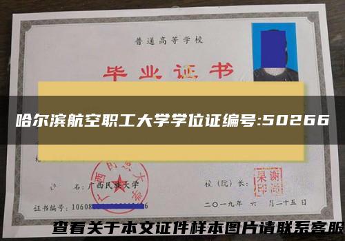 哈尔滨航空职工大学学位证编号:50266