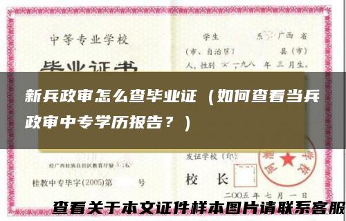 新兵政审怎么查毕业证（如何查看当兵政审中专学历报告？）