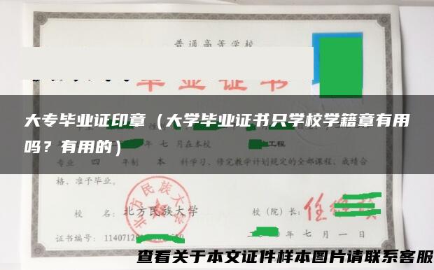 大专毕业证印章（大学毕业证书只学校学籍章有用吗？有用的）